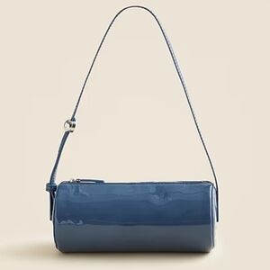 New! J. Crew Bordeaux Mini Barrel Bag in Blue Patent Leather